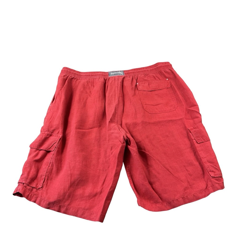 Vilebrequin Red Pure Linen Drawstring Cargo Lounge Shorts Mens 4XL 00.002.31